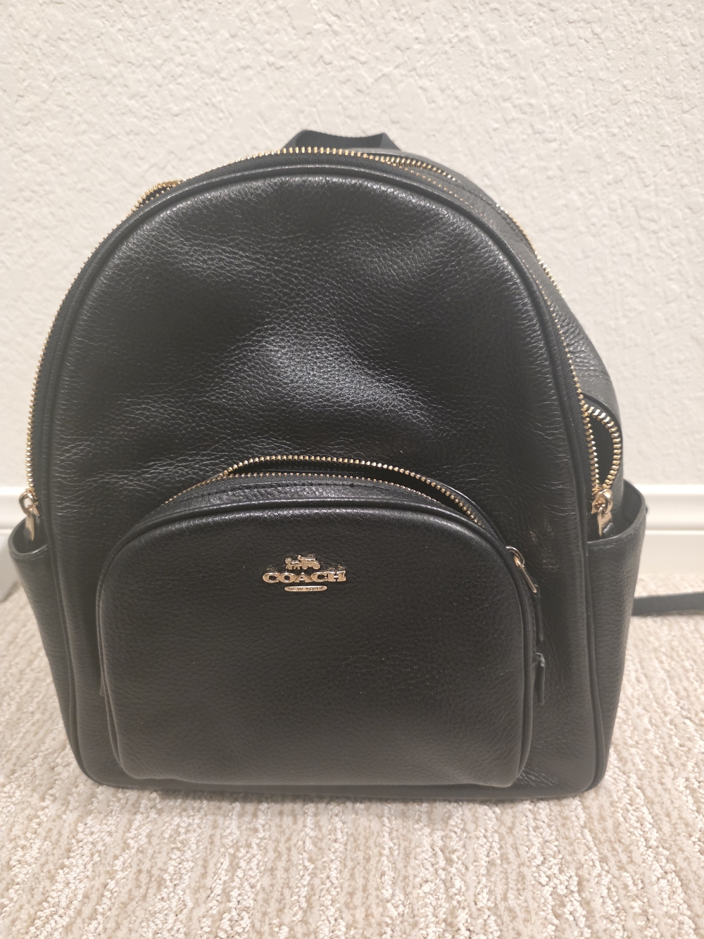 Coach Black Pebbled Leather Mini Backpack